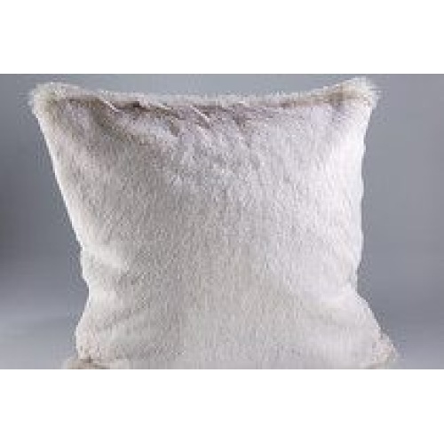 Beige Alaska Fox Luxury Faux Fur Cushion 45×45 cms