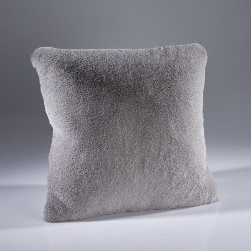 Soft Grey Luxury Faux Fur Cushion 60x60cms