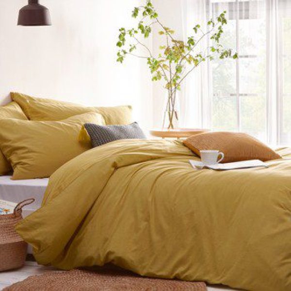 Stonehouse Ochre Duvet Cover and Matching Pillow Cases
