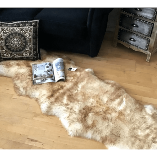 Luxury Wolf Double Size Sheepskin Rug 180x65cms approx