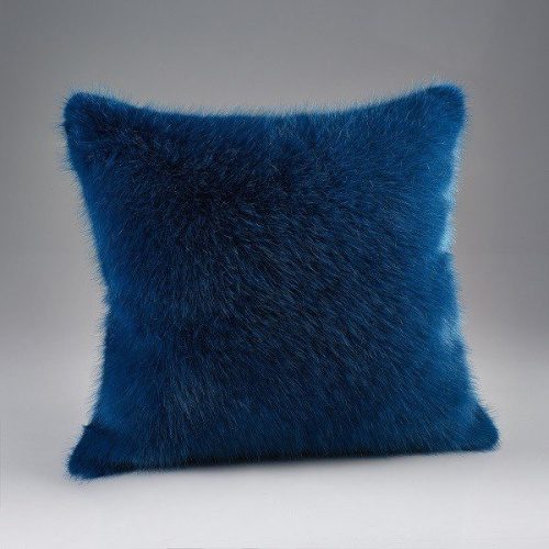 London Bluestone Teal Luxury Faux Fur Cushion 58x58cms