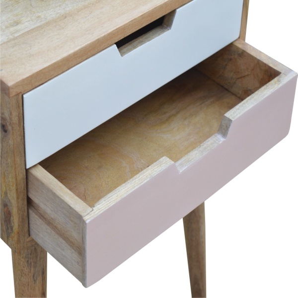 Nordic Style Blush Pink 2 Drawer Bedside Table