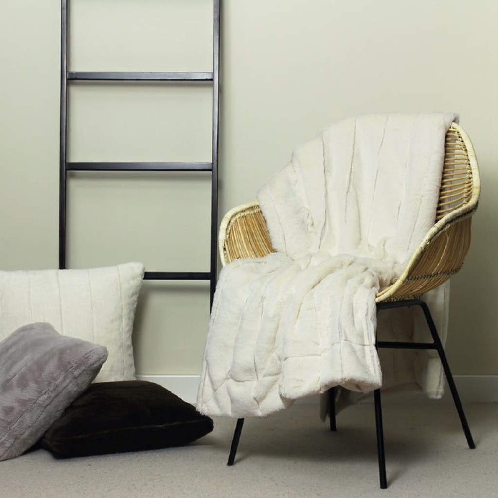 Natural Cream Faux Fur Blanket Throw for sofas, chairs, beds - The Sofa ...