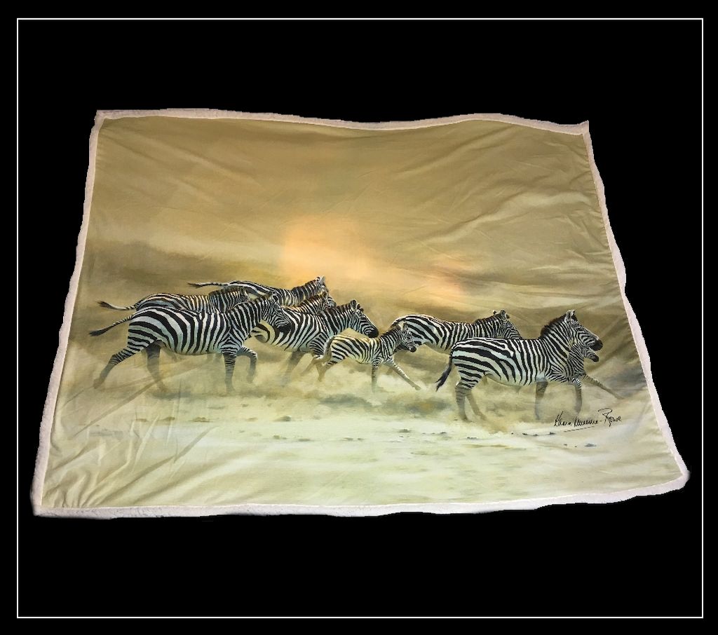 Zebra  Design Dust and Stripes Throw 130x150cms – by Country Matters
