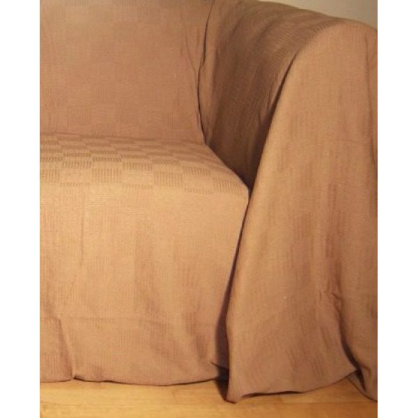 100% Cotton Beige Throw 130×150 cms -Ideal for Pouffees, Chairs, Sofas and Beds ONLY £12.99