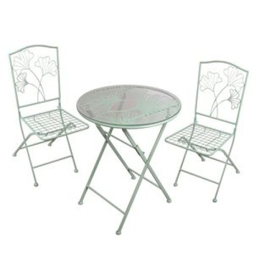 Mint Green Vintage Bistro Style Garden Table and 2 Chairs