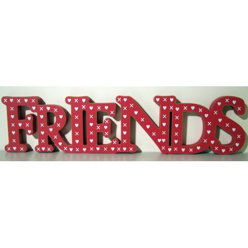 VINTAGE STLYE WOODEN STANDING SIGN ‘FRIENDS’ 49x12x2 cms