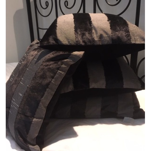 Black and Grey Velvet and Silk Style Cushion Covers – only £12.99 set of 4