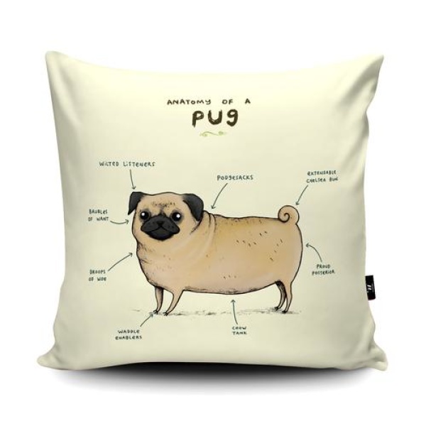 Anatomy of a Pug Giant Floor Cushion and Scatter Cushions
