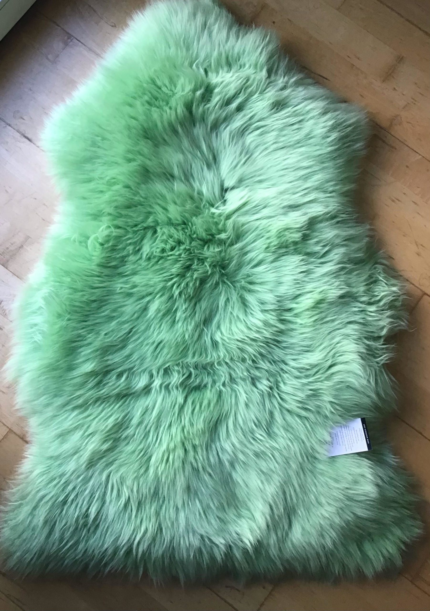 Luxury Green Apple Sheepskin Rug 90cms