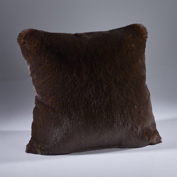 Brown Bear Luxury Faux Fur Cushion 58x58cms