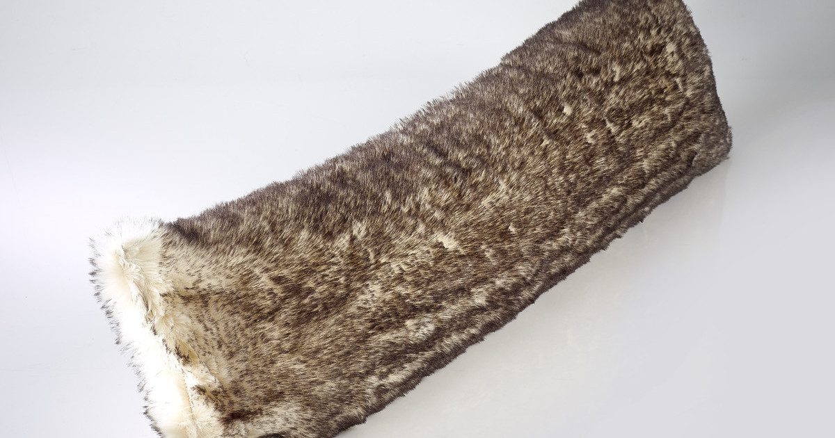 Brown Snow Fox Faux Fur Draught Excluder 100x22cms