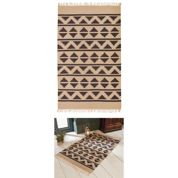 Neutral Patterned Recycled Yarn Rug