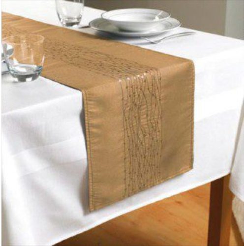 Gold Taffeta Sequined and  Embroidered Table Runner 230×33 cms only £6.99 LIMITED EDITION – Don’t M