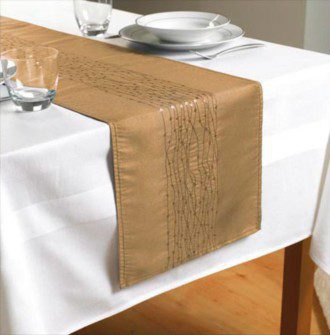 Gold Taffeta Sequined and  Embroidered Table Runner 230×33 cms only £6.99 LIMITED EDITION – Don’t M