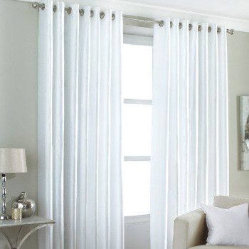 Fiji Faux Silk White Curtains/Cushion