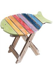 Rainbow Colour Fish Design Wooden Stool