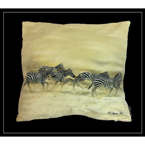 Zebra Design Dust and Stripes Cushion  by Country Matters