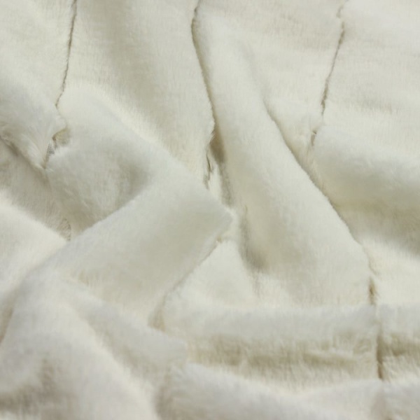 Natural Cream Faux Fur Blanket Throw  for sofas, chairs, beds