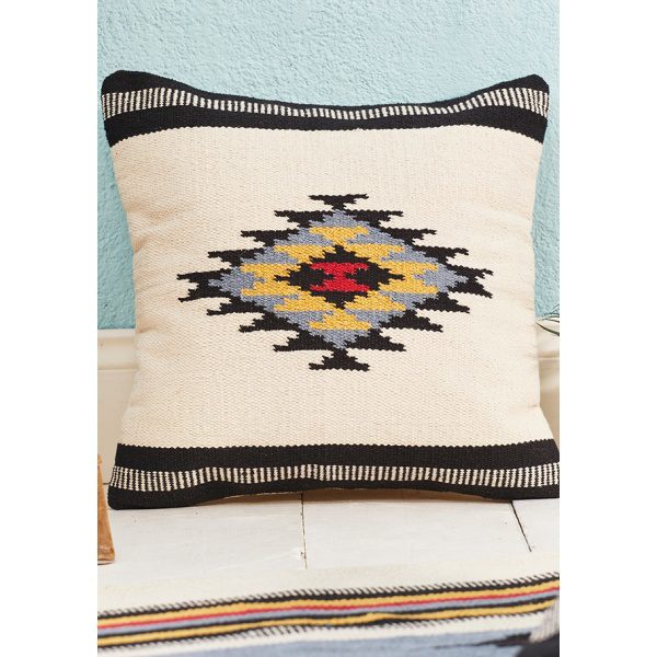 100% Cotton  Ivory Aztec Hand Loomed Rug, Cushions