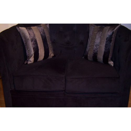 Black and Grey Striped Velvet and Silk Style Cushion  43×43 cms only £12.99 each