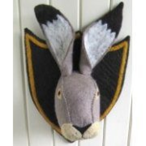 Handcrafted Felt Hare Animal Head Wall Plaque Hanging  – HARRY