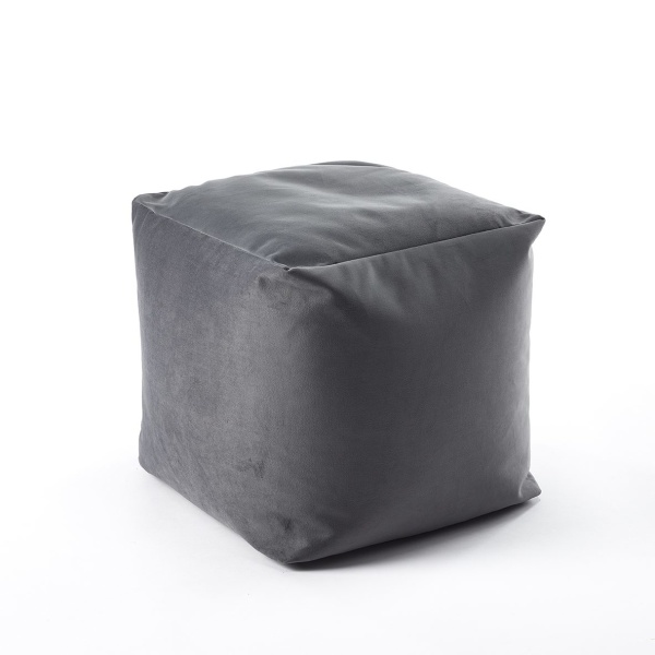 Shadow Grey Velvet Style Luxury Bean Bag 50 x 60cms