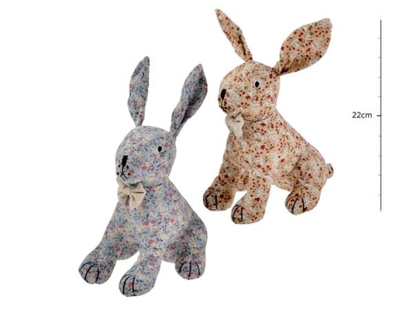 Blue and Brown Floral  Bunny Paperweights – set of 2 only 37.99
