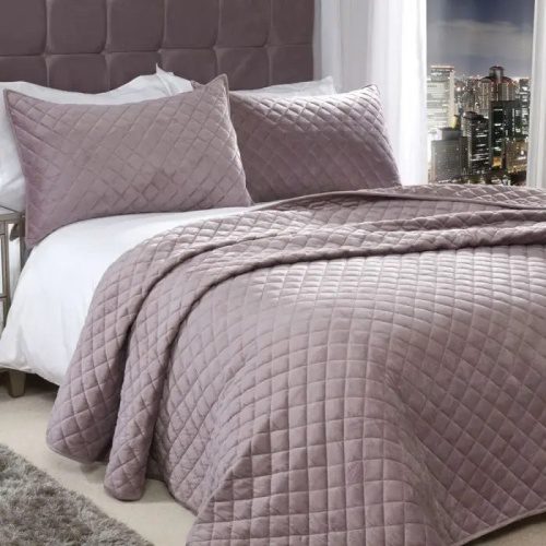 Heather Velvet Woven Quilted Bedspread Set, 220 x 240 Cms
