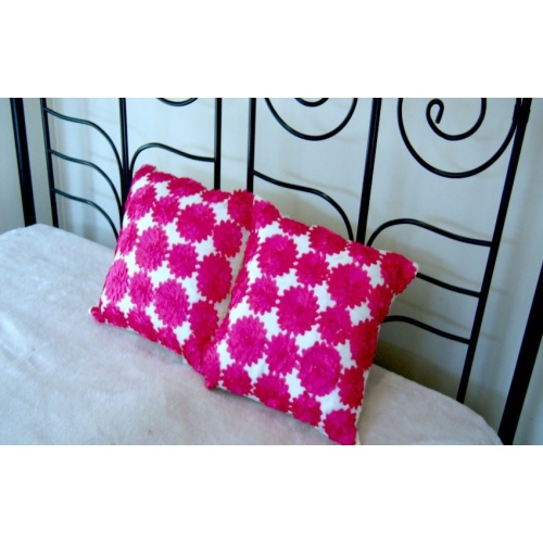 Pink and Cream Carnation Silk Style Cushion  43×43 cms only £12.99 each