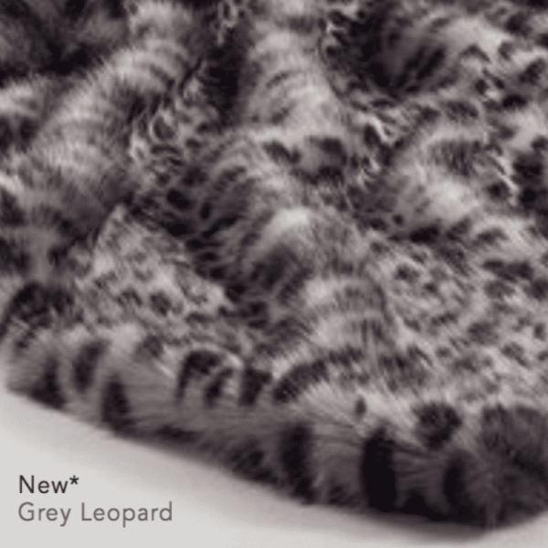 Grey Leopard Luxury Faux Fur Throws and Cushions