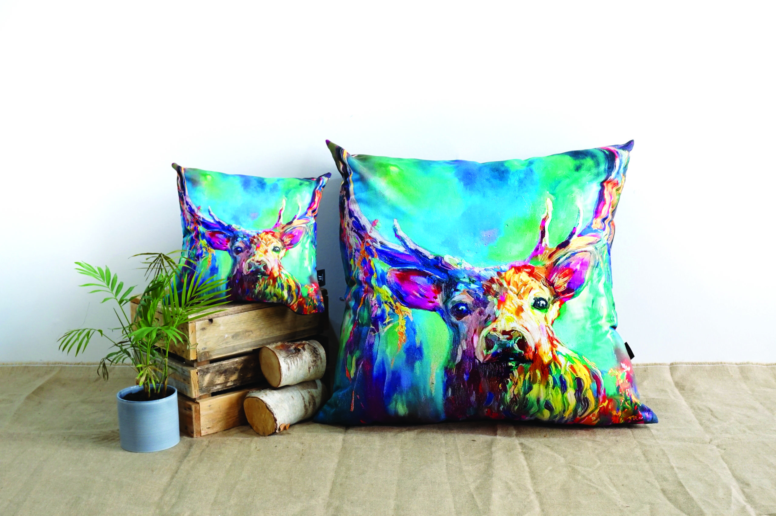Woodland Stag Giant Floor Cushion and Scatter Cushions