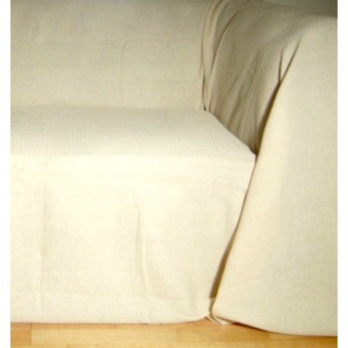 100% Cotton Natural/Cream Throws – for all size sofas, chairs, beds