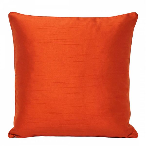 Fiji Faux Silk Burnt Orange Curtains/Cushion