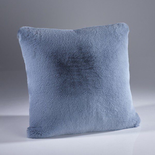 Soft Blue Luxury Faux Fur Cushion 58x58cms