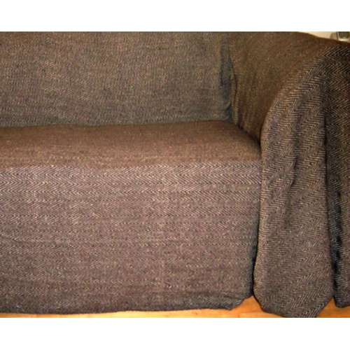 Cotton Brown and Beige Herringbone Throw180x250cms - ideal for2 seater sofas armchairs/ingle beds,