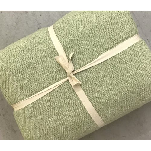 100% Cotton Mint and Natural  Herringbone Throws – ideal for 2 and 3 seater sofas, extra large 3 an 4 seater sofas, armchairs, beds