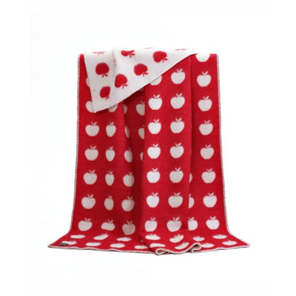 Luxury Red/Natural Apple Throw/Blanket  150x180cms