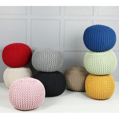 Cream/Black/Blue/Yellow/Mint/Grey/Yellow/Red Knotted Pouffes and Stools