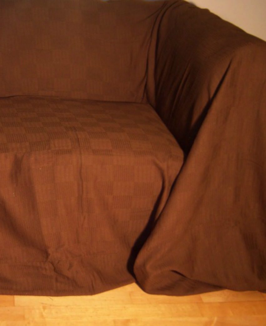 100% Cotton Dark Brown Giant Throw 259×394 for an extra large 3 or 4 seater sofa