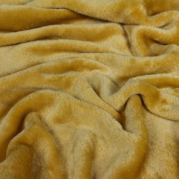 Ochre  Soft Fleece Blanket/Throw 140x180cms –  for Sofas, Chairs, Beds