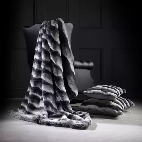 Montana Stripe Luxury Faux Fur Throw