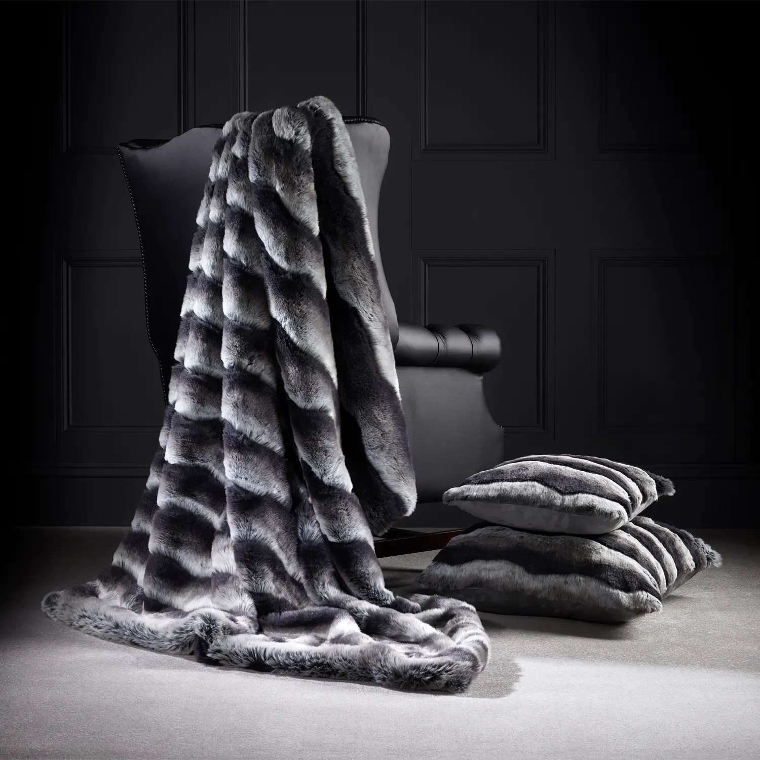 Montana Stripe Luxury Faux Fur Throw Montana Stripe Luxury Faux Fur Throw