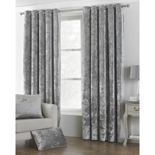 Verona Silver Velvet Curtains/Furnishings