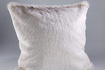 Beige Alaska Fox Luxury Faux Fur Cushion 58x58cms