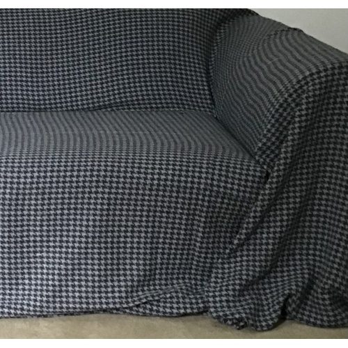 100% Cotton  Grey Houndstooth Throws in sizes to suit all sofas and beds