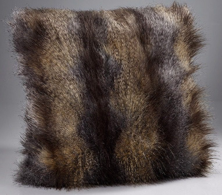 Blue Wolf Luxury  Faux Fur Cushion
