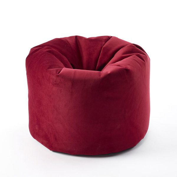 Cranberry Red Velvet Style Luxury Bean Bag 50 x 60cms