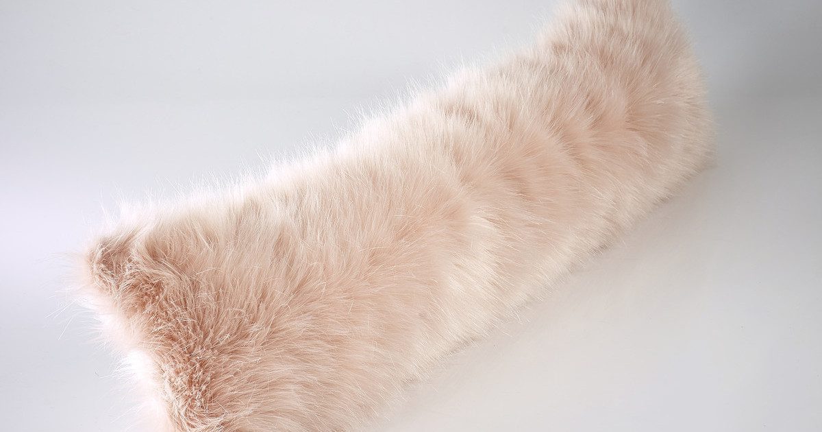 Rose Pink Luxury Faux Fur Draught Excluder 100x22cms