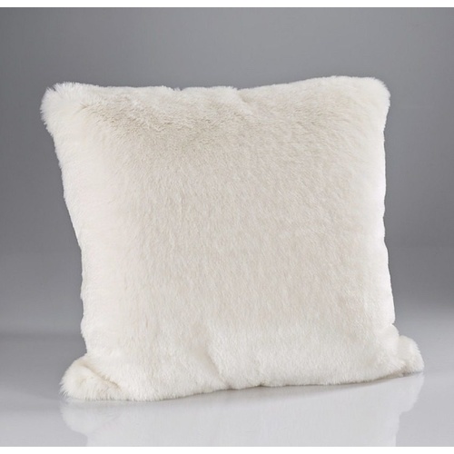 Luxury Faux Fur Large Cushion in Cream Plush Design 58x58cms
